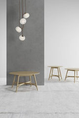 Nordic Oak Coffee Side Table - 600 X 600 X 500
