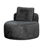 Sophie Round Accent Chair - Graphite Faux Sheepskin