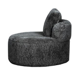 Sophie Round Accent Chair - Graphite Faux Sheepskin