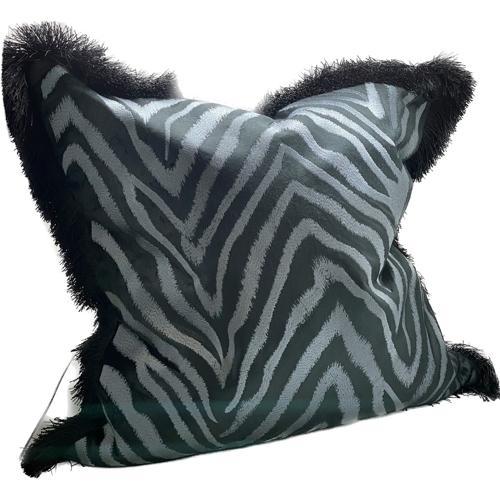 Cushion Cover - Hand Embroidered - Black - 550 X 550
