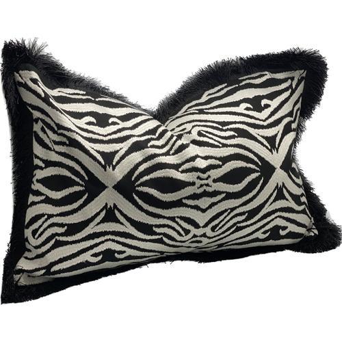 Cushion Cover - Hand Embroidered - Black / White - 600 X 400