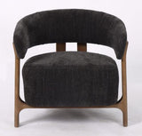 Luna Occassional Chair - Steel with Ash Accent Legs