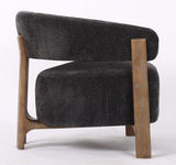 Luna Occassional Chair - Steel with Ash Accent Legs