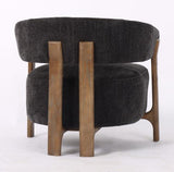 Luna Occassional Chair - Steel with Ash Accent Legs