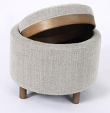 Luna Ottoman - Taupe with Reversible Ash Wooden Tray