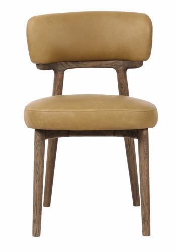 Willow Dining Chair in Ginger Leather - 465 X 600 X 775
