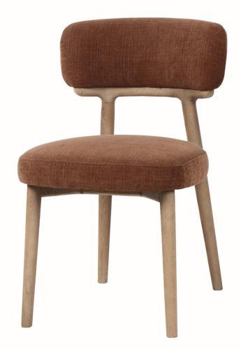 Willow Dining Chair in Autumn Rust Linen - 465 X 600 X 775
