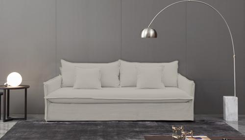 Chantilly Classic Slip Cover 3 Seat Sofa - Salt & Pepper