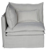 Malta Double Cushion Sectional Corner Left - Salt & Pepper