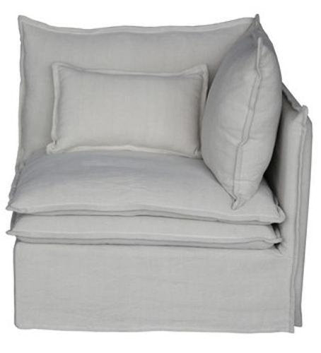 Malta Double Cushion Sectional Corner Right - Salt & Pepper