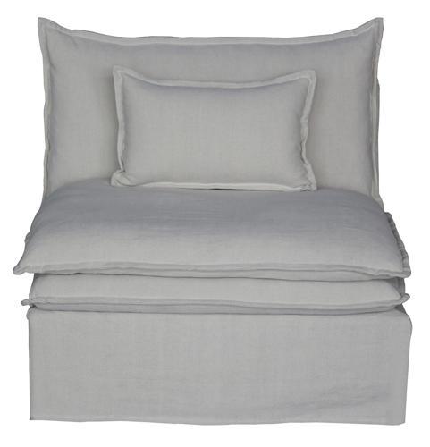 Malta Double Cushion Sectional Middle 1 Seater - Salt & Pepper