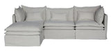 Malta Double Cushion Sectional Middle 1 Seater - Salt & Pepper