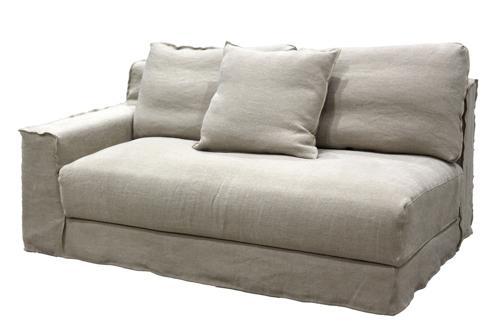 Amalfi 2 Seater Left - Burlap 100% Linen