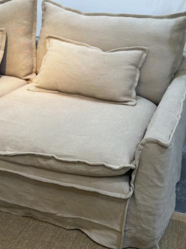 Marseille 3 Seater - Oatmeal 100% Linen