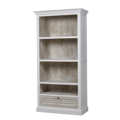 Antique White Bookcase - Mango - 900 X 400 X 1800