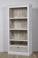Antique White Bookcase - Mango - 900 X 400 X 1800