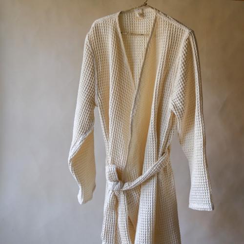 Pique Waffle Wrap Bathrobe - Akiiko