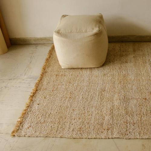 Handwoven Olio Jute Rug with Fringes - Akiiko - Medium