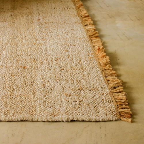 Handwoven Olio Jute Rug with Fringes - Akiiko - Medium