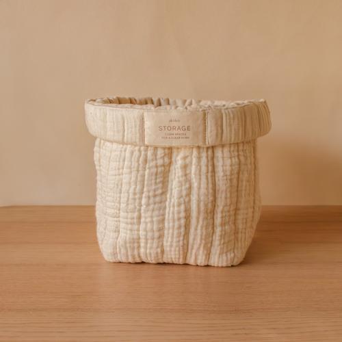 Fyra Square Foldover Basket with Patch - Akiiko
