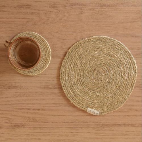 Sabai Grass Circle Coaster - Akiiko - Mini