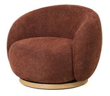 Miami Swivel Chair Xl Withwood Base - Burnt Ochre