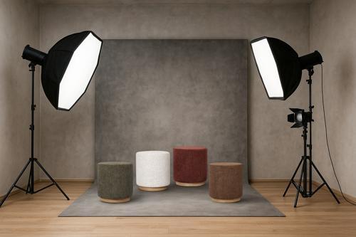Miami Ottoman Withwood Base - Burnt Ochre