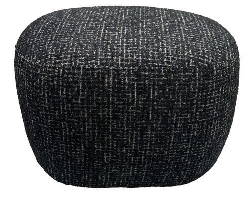 Bella Accent Ottoman - Black & Silver