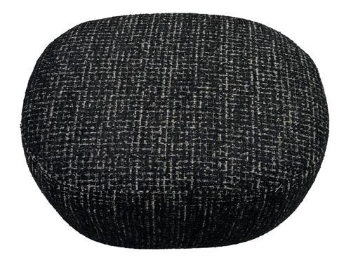 Bella Accent Ottoman - Black & Silver