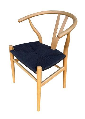 Wishbone Chair - Natural / Black - 540 X 540 X 780