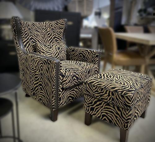 Instinct Occasional Chair & Ottoman Zebra Print