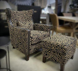 Instinct Occasional Chair & Ottoman Zebra Print