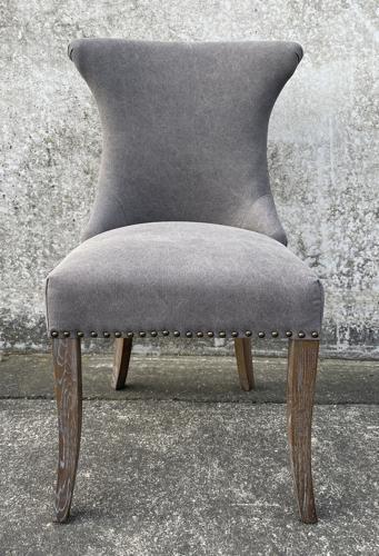 Miami Dining Chair Grey Canvas / Oak - 570x610x950 Seat Height: 520mm