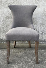 Miami Dining Chair Grey Canvas / Oak - 570x610x950 Seat Height: 520mm