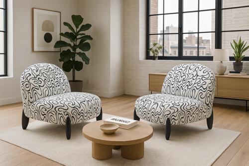 Nero Accent Chair - Black & White Accent Chair