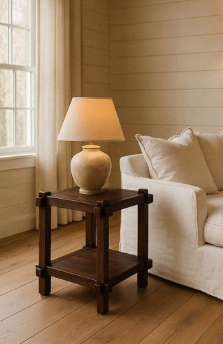 Wentworth Side Table - Antique Walnut - 500 X 500 X 560