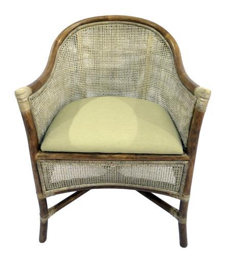 Sanur Armchair - Smoke Grey / White Wask & Oatmeal