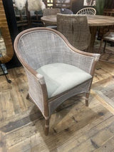 Sanur Armchair - Smoke Grey / White Wask & Oatmeal