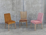 Pascal Dining Chair Dark Mustard Velvet with Antique Studs