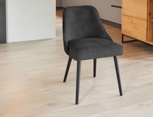 Pedro Dark Grey Velvet Dining Chair - 520 X 565 X 810