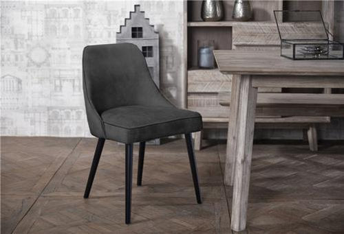 Pedro Dark Grey Velvet Dining Chair - 520 X 565 X 810