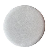 Round Ottoman with White Boulce Fabric / Oak Base