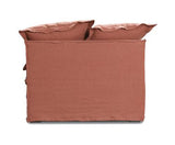 Oasis Washed Linen Sofa Left - Rust 100% Belgian Linen