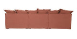 Oasis Washed Linen Sofa Left - Rust 100% Belgian Linen