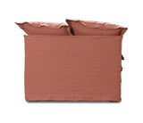 Oasis Washed Linen Dream Sofa Right - Rust 100% Belgian Linen