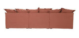 Oasis Washed Linen Dream Sofa Right - Rust 100% Belgian Linen