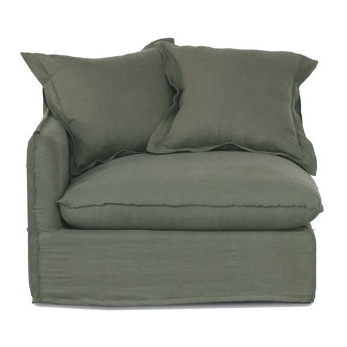 Oasis Washed Linen Dream Sofa Left - Olive 100% Belgian Linen