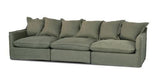 Oasis Washed Linen Dream Sofa Right - Olive 100% Belgian Linen