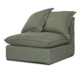 Oasis Washed Linen Dream Sofa Centre - Olive 100% Belgian Linen