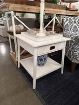 Provence Bedside Table - White - 550 X 550 X 560